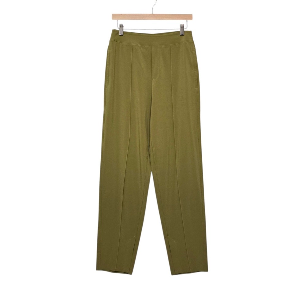 Athleta Vienna Slim Pant Olive Green Tapered Trouser 4 High Rise Stretch